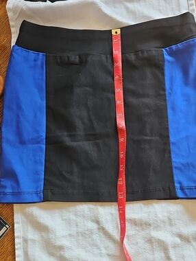 Black and Royal Blue And Gray Colorblock Mini Skirt